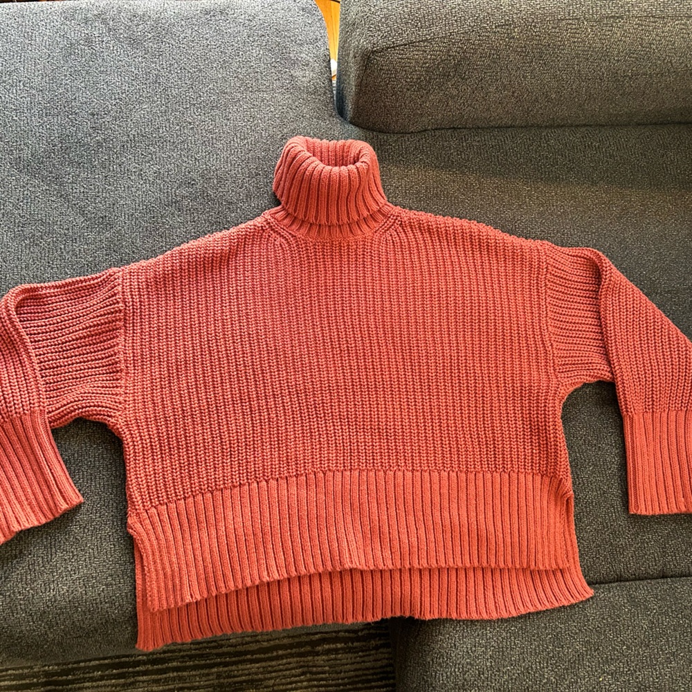 Pink/Mauve Madewell turtle neck knit sweater NWT